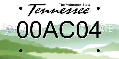 00AC04 Tennessee License Plate