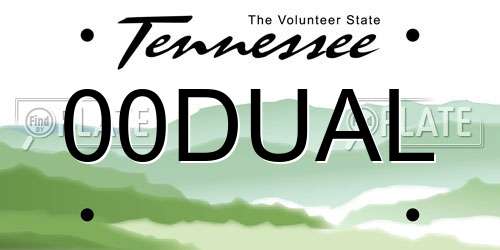 00DUAL Tennessee License Plate