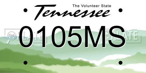 0105MS Tennessee License Plate