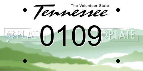 0109 Tennessee License Plate