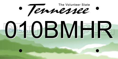 010BMHR Tennessee License Plate