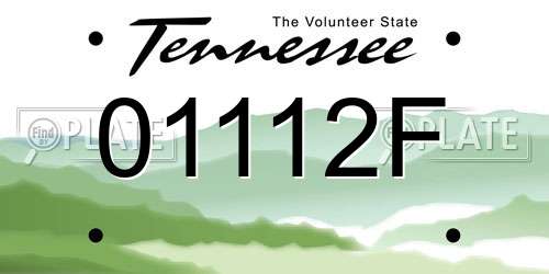 01112F Tennessee License Plate