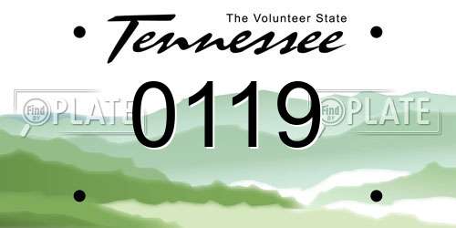 0119 Tennessee License Plate