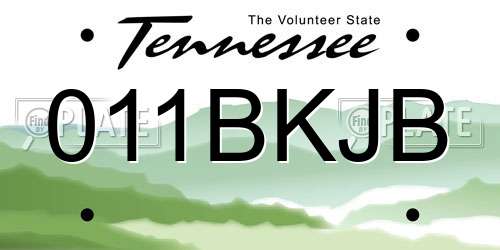 011BKJB Tennessee License Plate