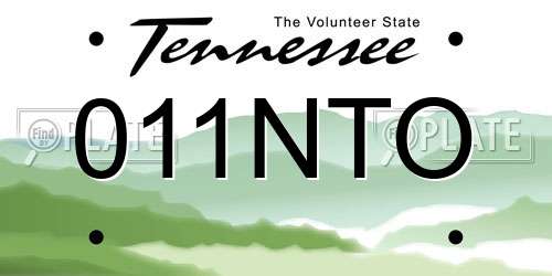 011NTO Tennessee License Plate