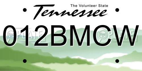 012BMCW Tennessee License Plate