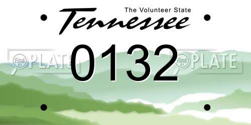 0132 Tennessee License Plate
