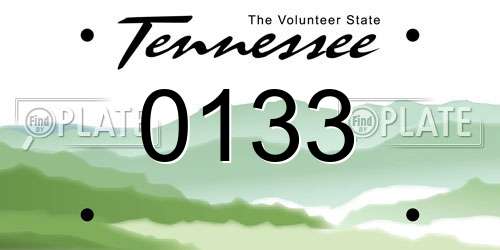 0133 Tennessee License Plate