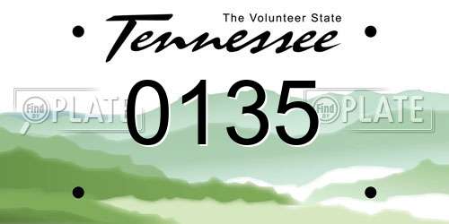 0135 Tennessee License Plate