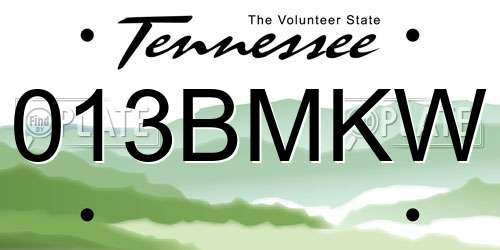 013BMKW Tennessee License Plate