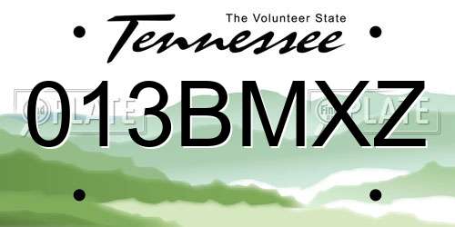 013BMXZ Tennessee License Plate