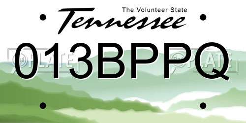 013BPPQ Tennessee License Plate