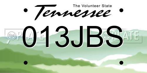 013JBS Tennessee License Plate