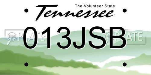 013JSB Tennessee License Plate