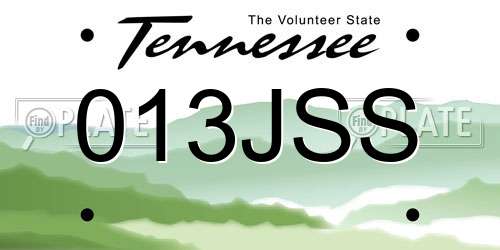 013JSS Tennessee License Plate
