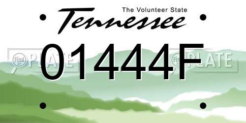 01444F Tennessee License Plate