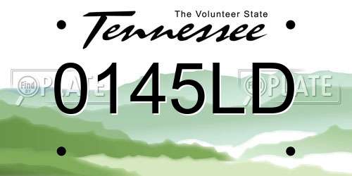 0145LD Tennessee License Plate