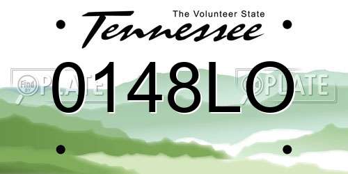 0148LO Tennessee License Plate