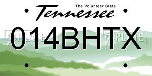 014BHTX Tennessee License Plate