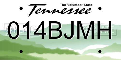 014BJMH Tennessee License Plate