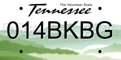 014BKBG Tennessee License Plate