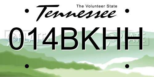 014BKHH Tennessee License Plate