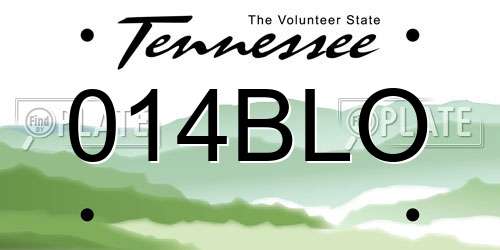 014BLO Tennessee License Plate