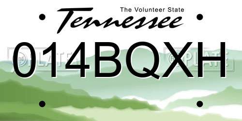 014BQXH Tennessee License Plate