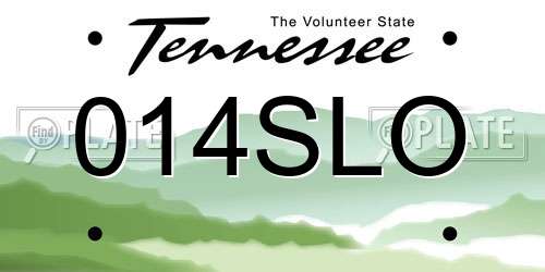 014SLO Tennessee License Plate