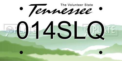 014SLQ Tennessee License Plate