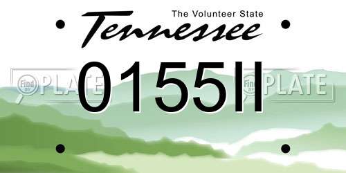 0155II Tennessee License Plate