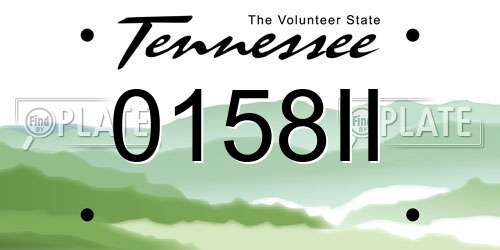 0158II Tennessee License Plate