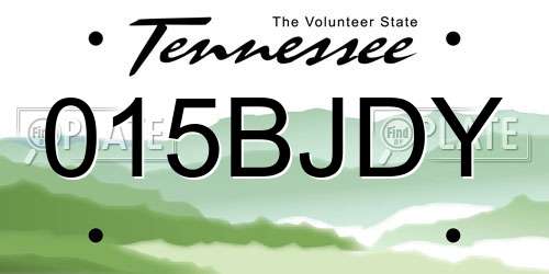 015BJDY Tennessee License Plate