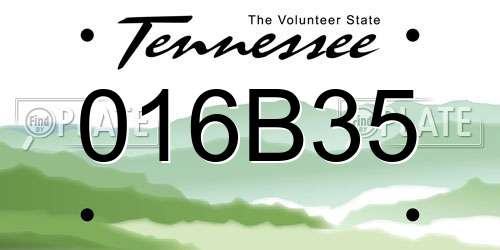 016B35 Tennessee License Plate