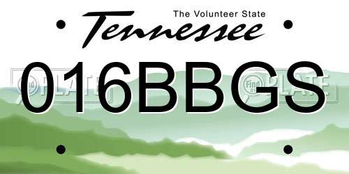 016BBGS Tennessee License Plate