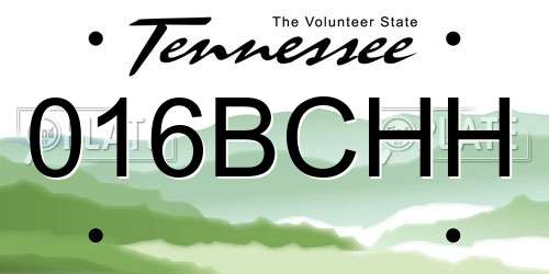 016BCHH Tennessee License Plate