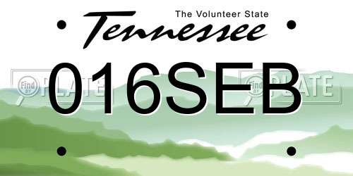 016SEB Tennessee License Plate