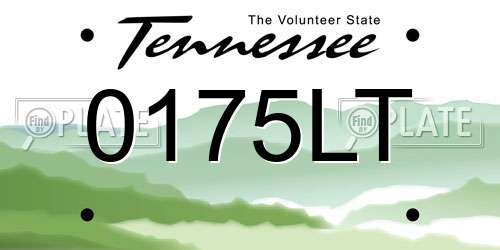 0175LT Tennessee License Plate