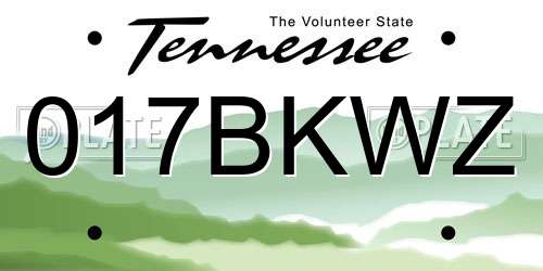 017BKWZ Tennessee License Plate