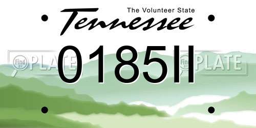0185II Tennessee License Plate