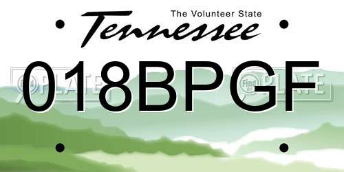 018BPGF Tennessee License Plate