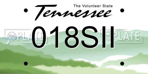 018SII Tennessee License Plate