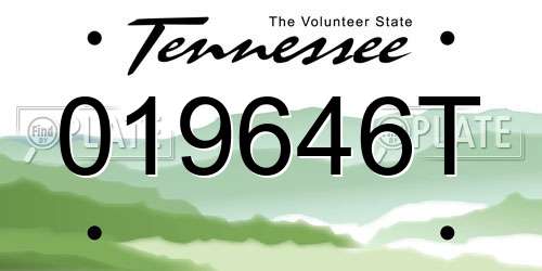 019646T Tennessee License Plate