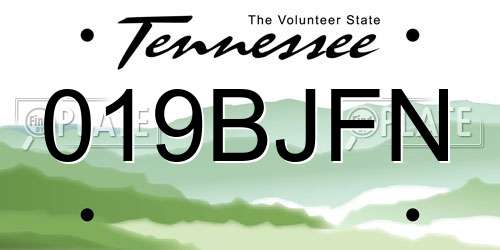 019BJFN Tennessee License Plate