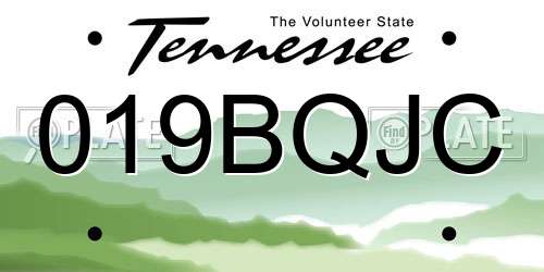 019BQJC Tennessee License Plate