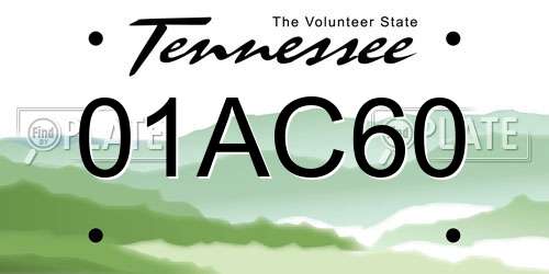 01AC60 Tennessee License Plate