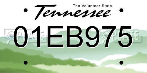 01EB975 Tennessee License Plate