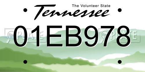 01EB978 Tennessee License Plate