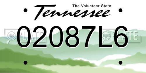 02087L6 Tennessee License Plate