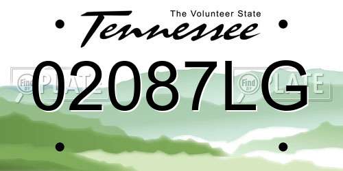 02087LG Tennessee License Plate
